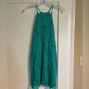 Everly Teal Lace Dress